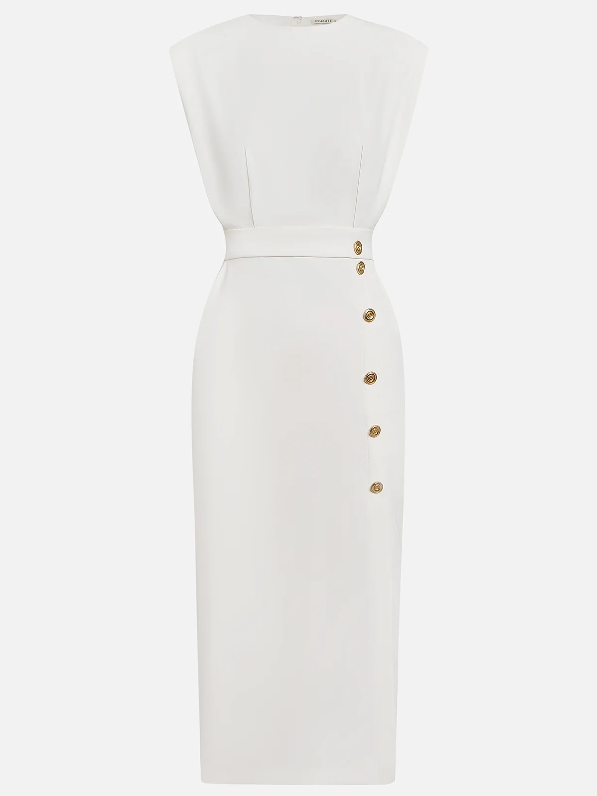 Audrey | Women’s Button Detail Sleeveless Midi Dress
