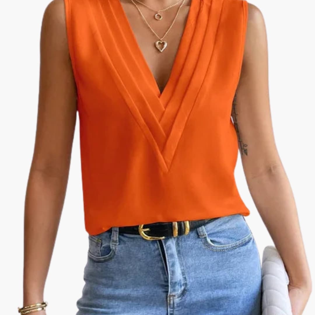 Clarissa | Women's V-Neck Sleeveless Blouse
