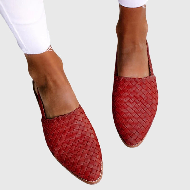 Selene | Woven Loafers with Open Toe for Women