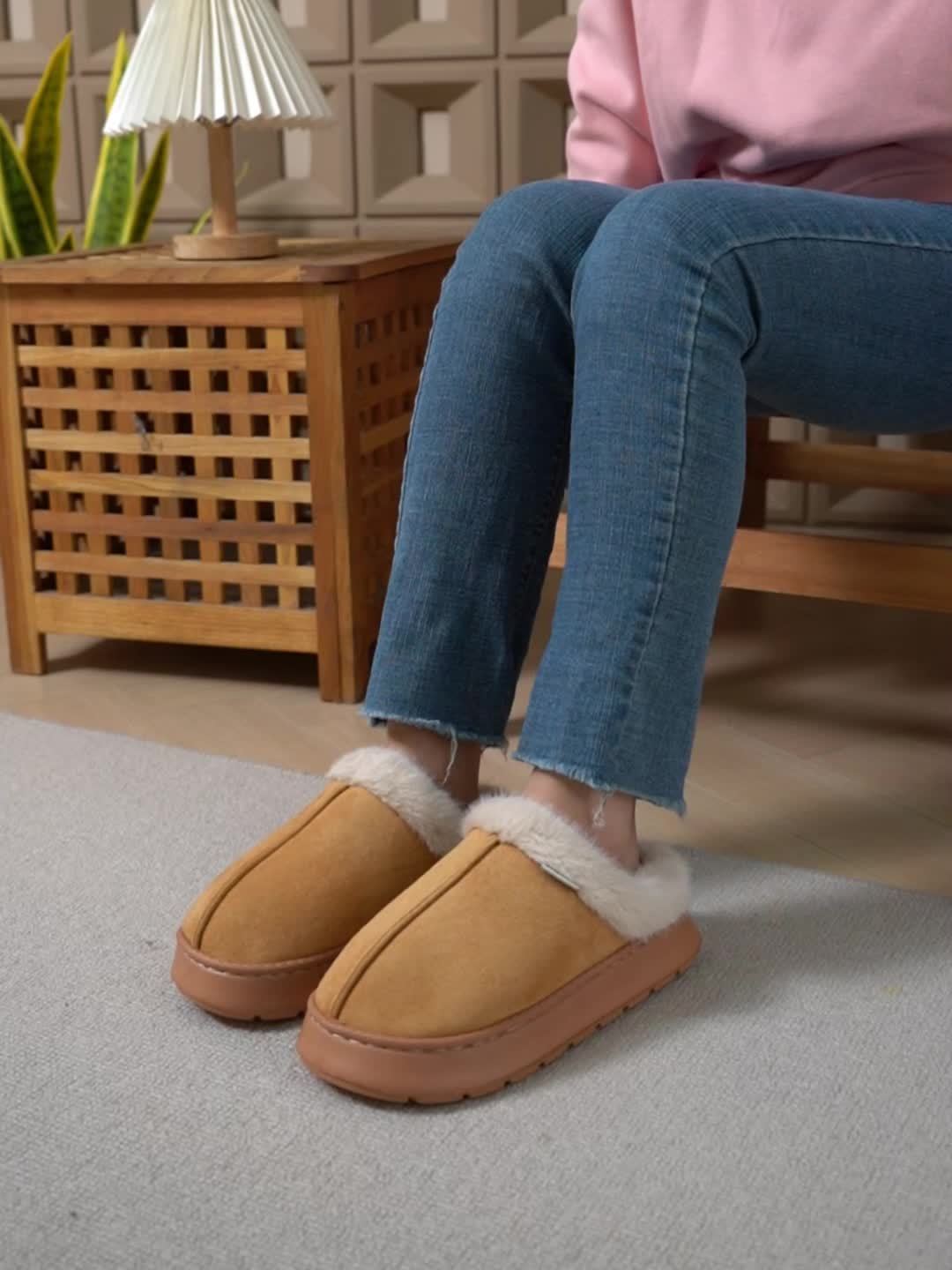 Sophie™ | Wool-Lined Platform Winter Slippers