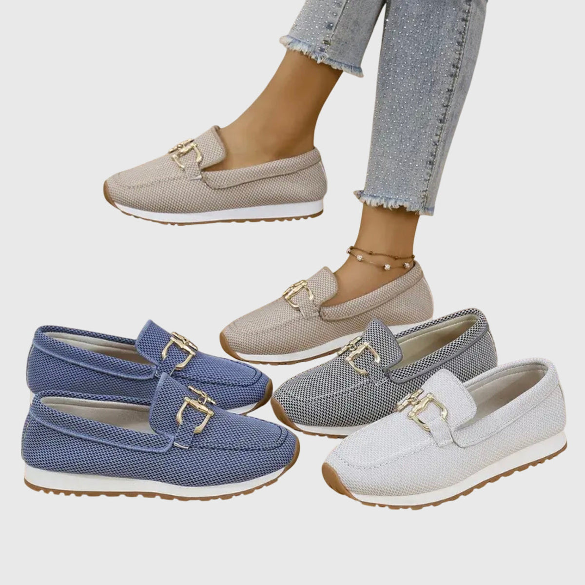 Agusta | Woven Loafers with Metal Hardware for Women