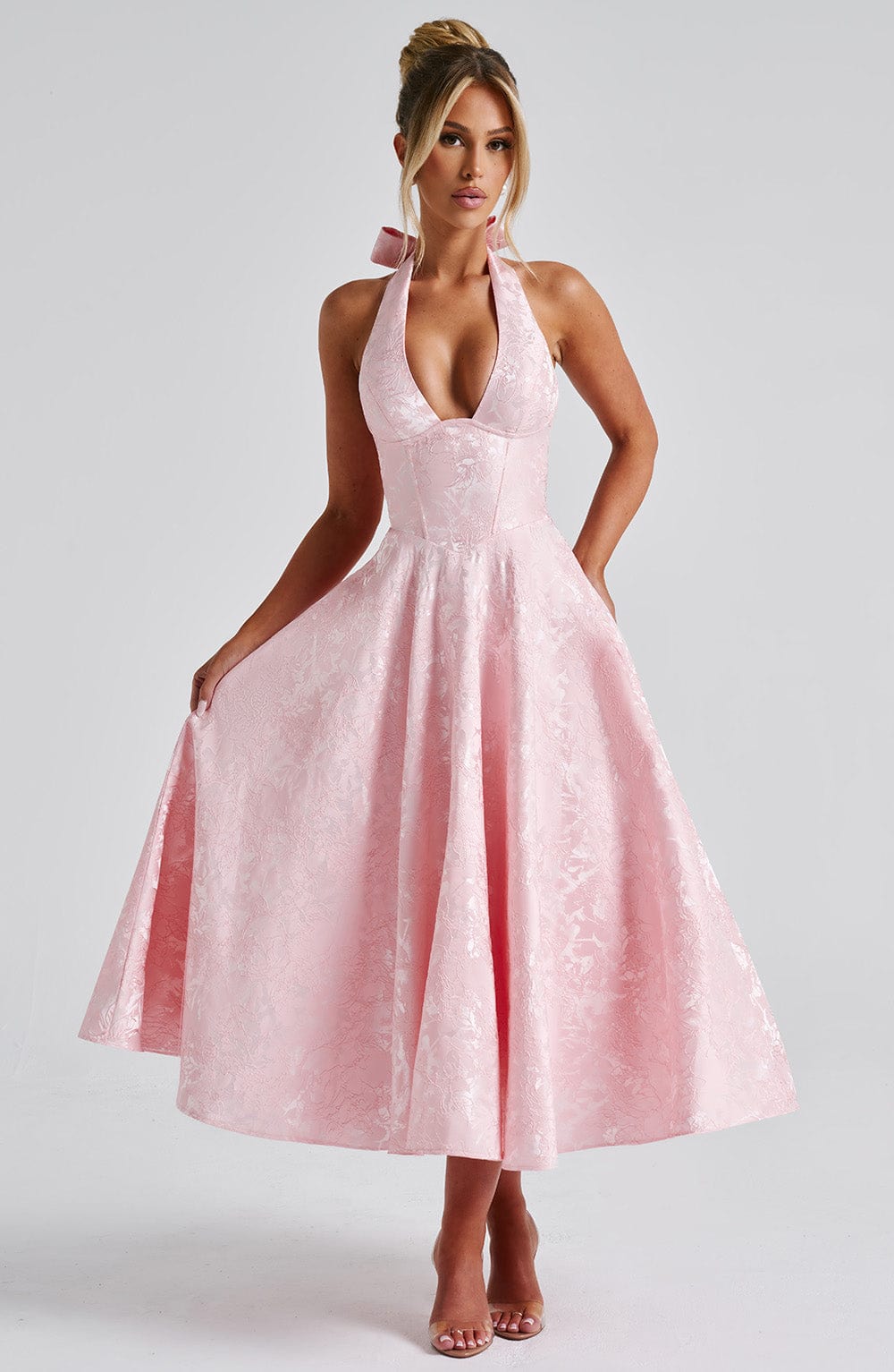 Chloe | Women’s Wedding Gues Dress Halter Midi Dress