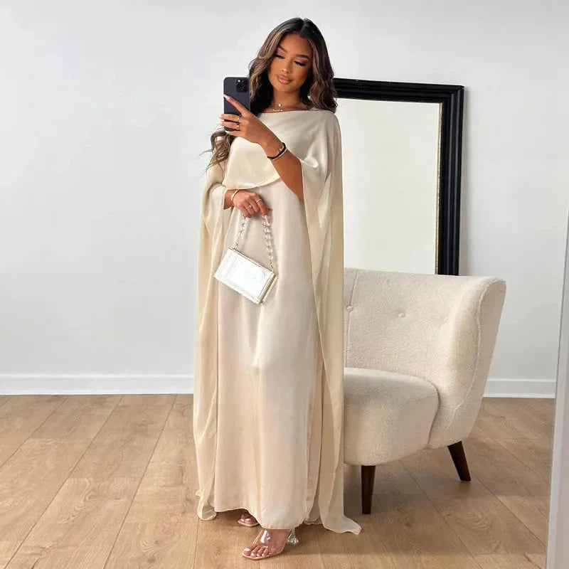 Caroline | Women's Wedding Guest Cape Maxi Dress