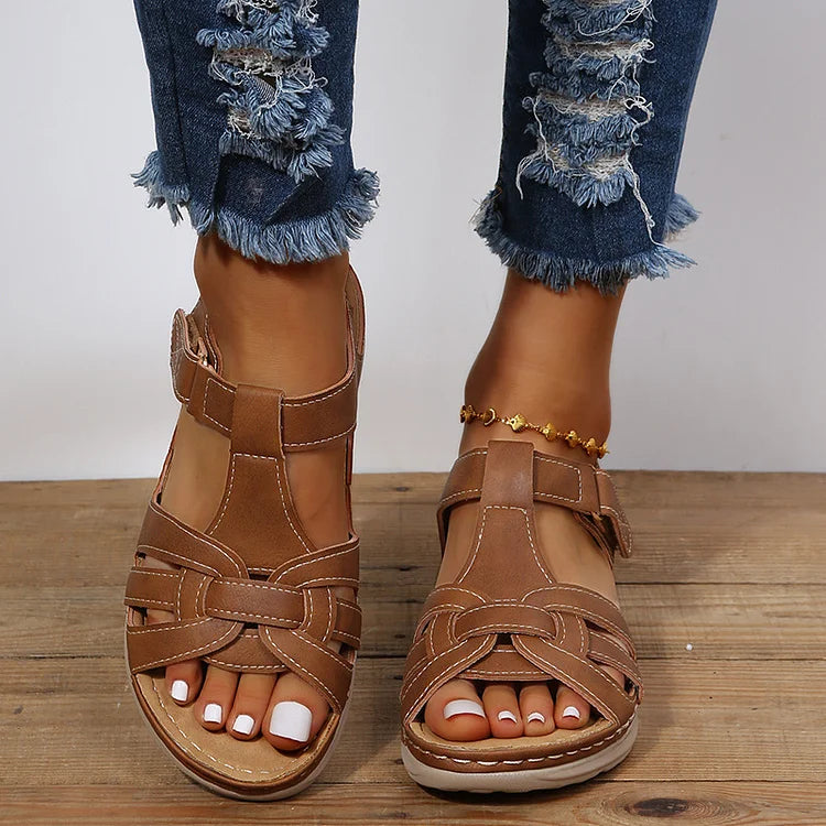 Marley™ | Orthopedic Leather Sandals in Vintage Style
