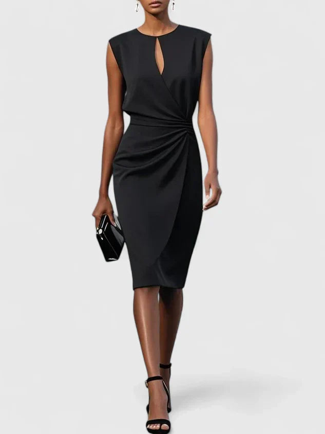 Daisy | Womens Sleeveless Ruched Midi Dress