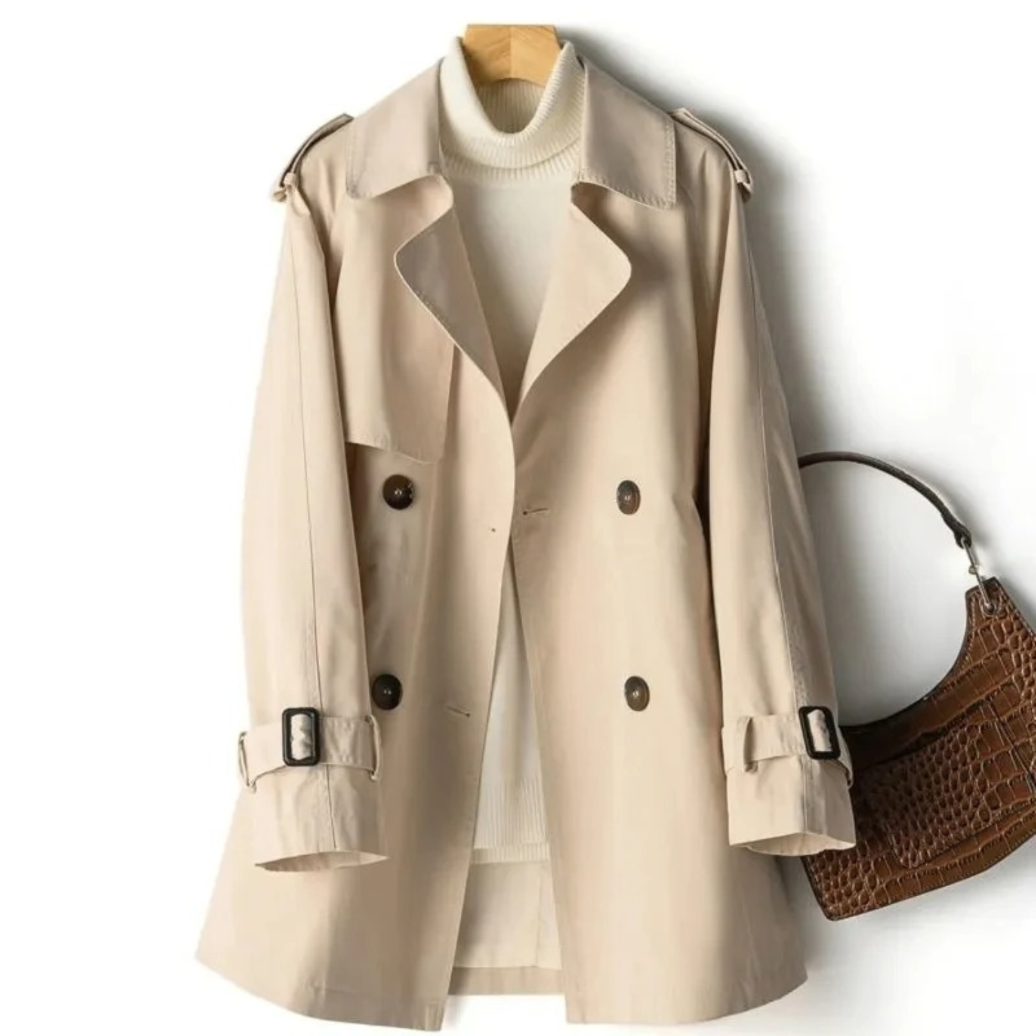 Julia | Women’s Long Double-Breasted Trench Coat Jacket
