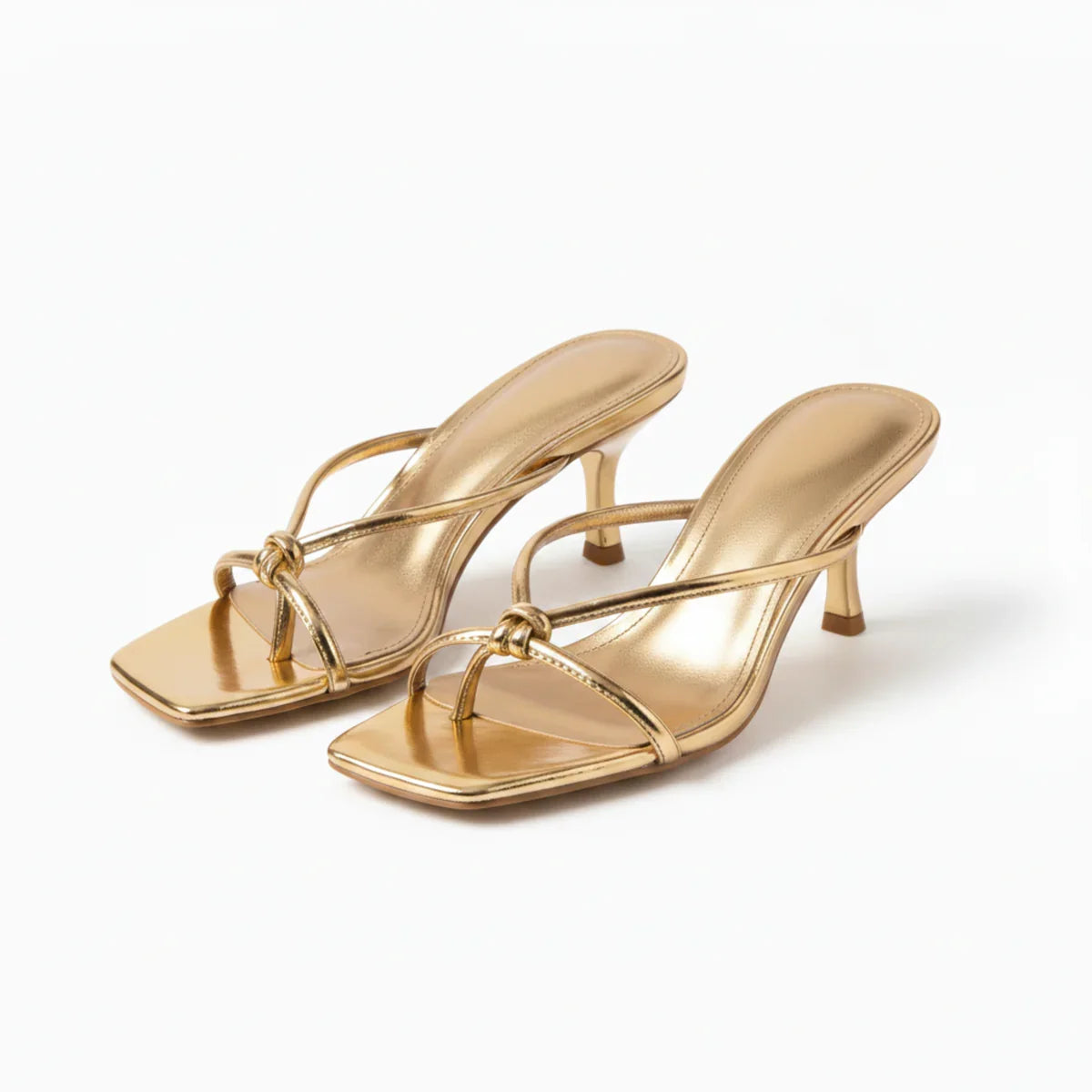 Women’s Orthopedic Heeled Sandals – Elegant Knot Strap Fit