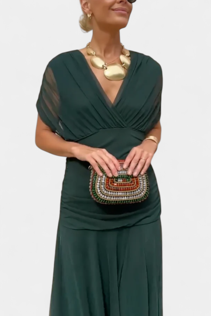 Nancy | Women’s Off Shoulder Ruched Maxi Dress