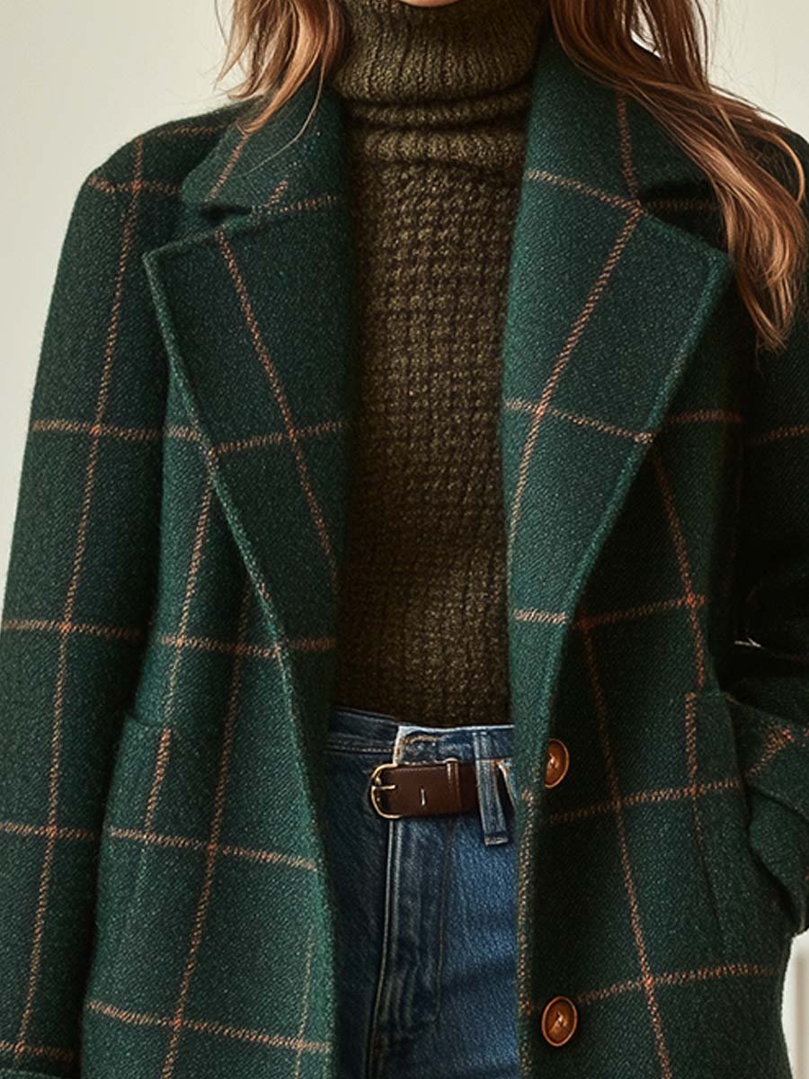Jessica | Womens Plaid Button Front Coat