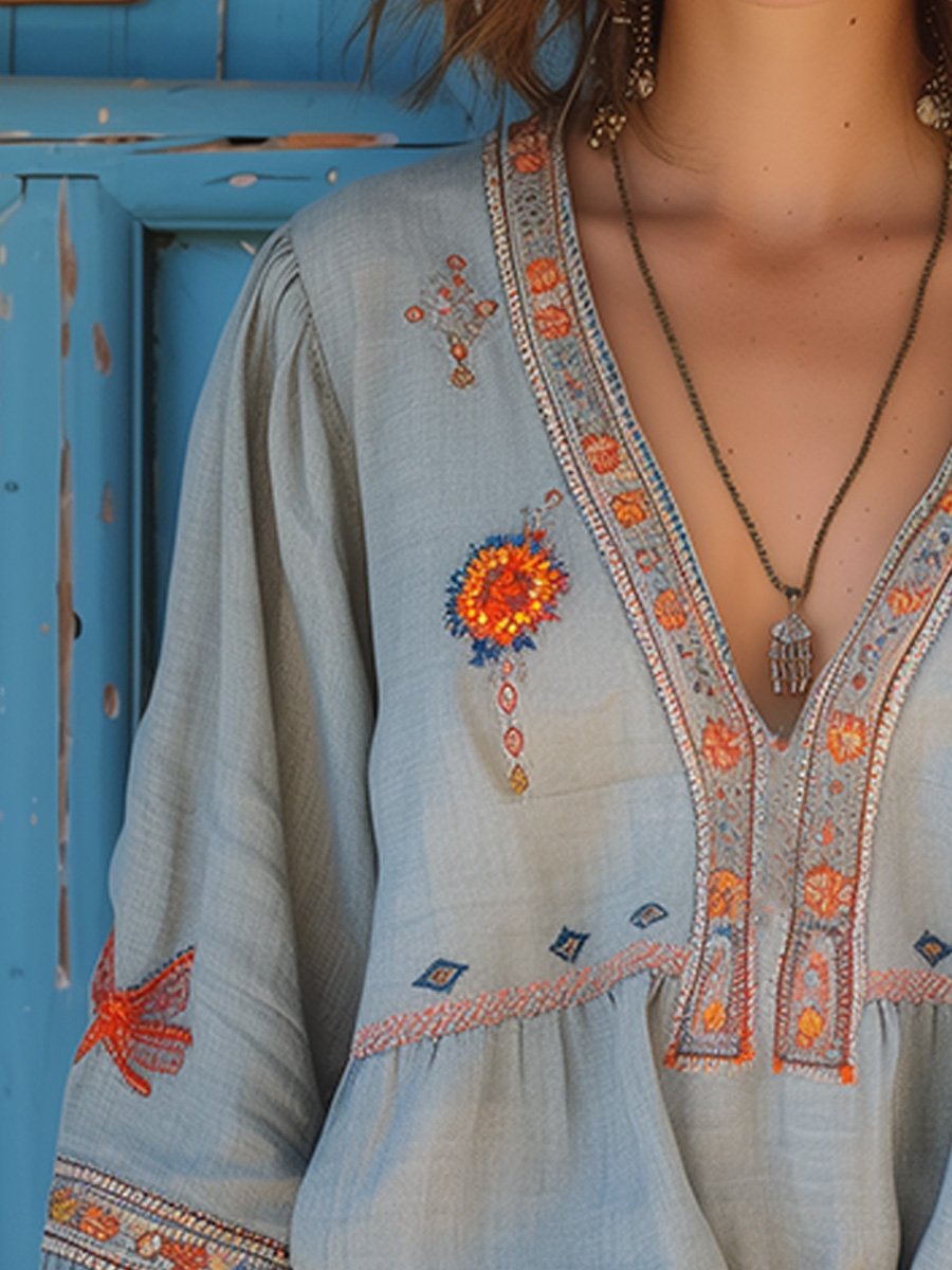Daisy | Women’s Summer Bohemian Embroidered Blouse