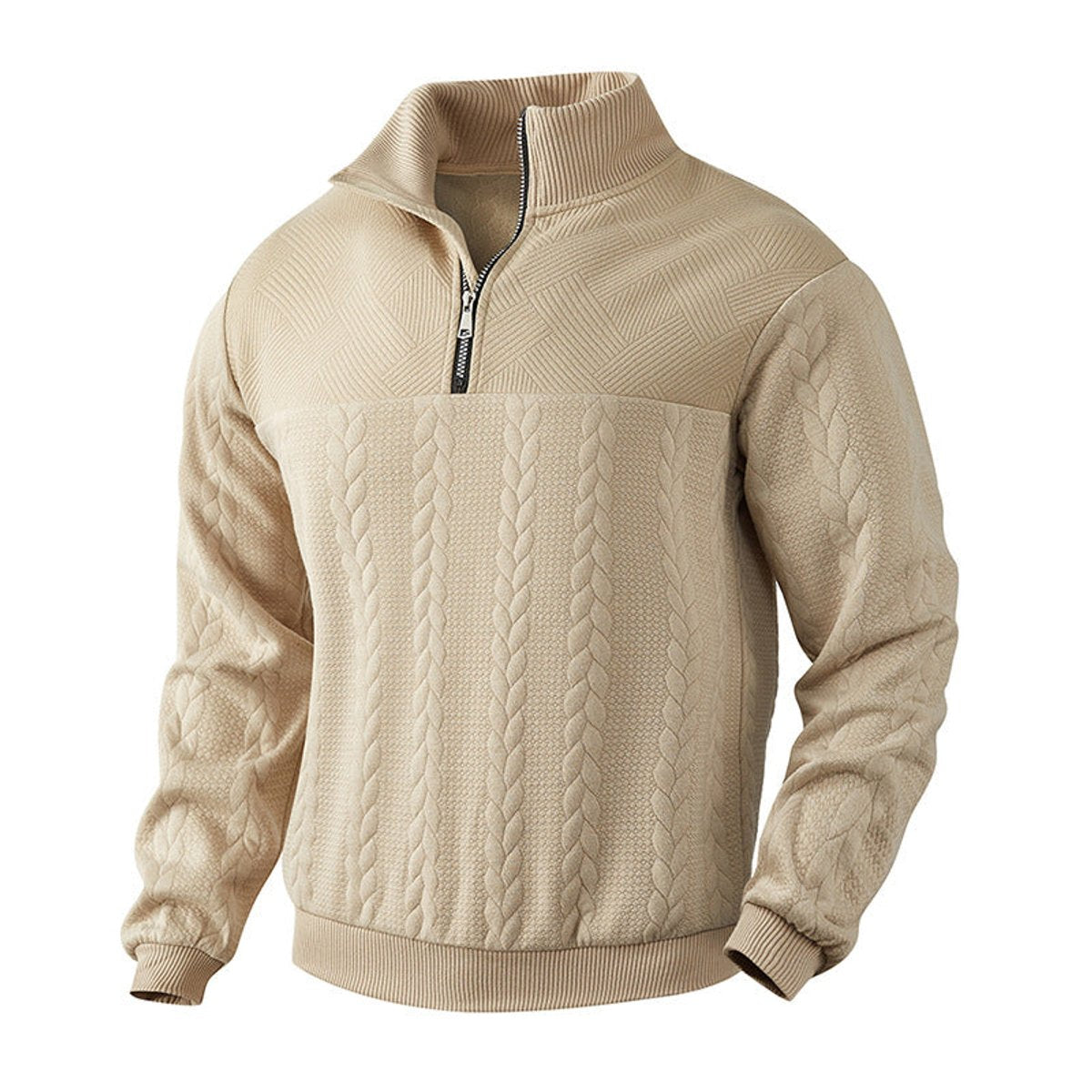 Noah | Men's Cable Knit Sweater Quarter-Zip Pullover Jumper