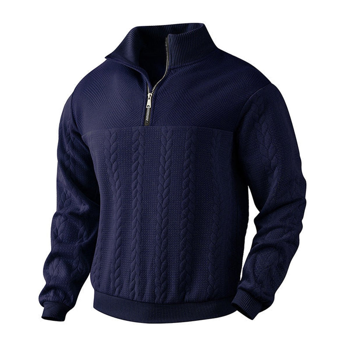 Noah | Men's Cable Knit Sweater Quarter-Zip Pullover Jumper
