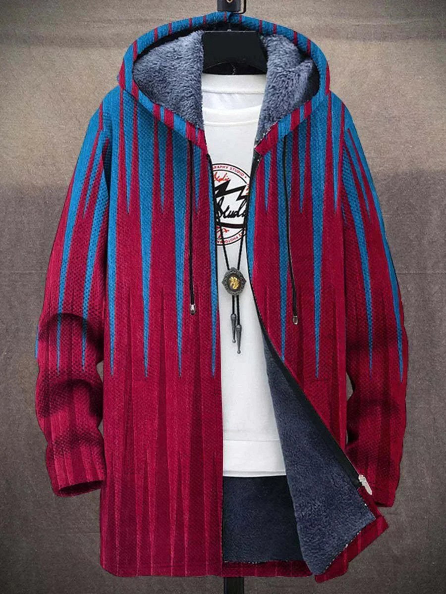 Arthur | Mens Cardigan Fleece-Lined Zip-Up Abstract Art Print Hoodie