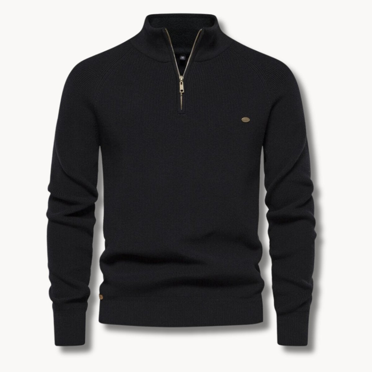 Noah | Mens Cardigan Half-Zip Ribbed Knit Mock Neck Jumper
