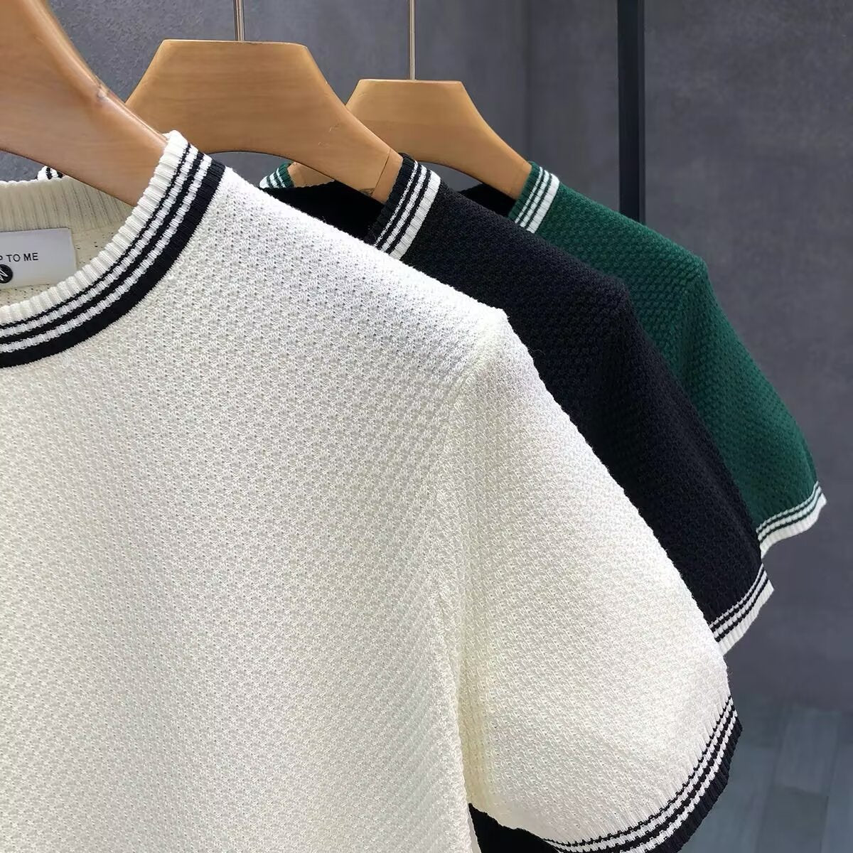 Charlie | Mens Jumper Relaxed-Fit Short-Sleeve Cotton Crewneck Knit