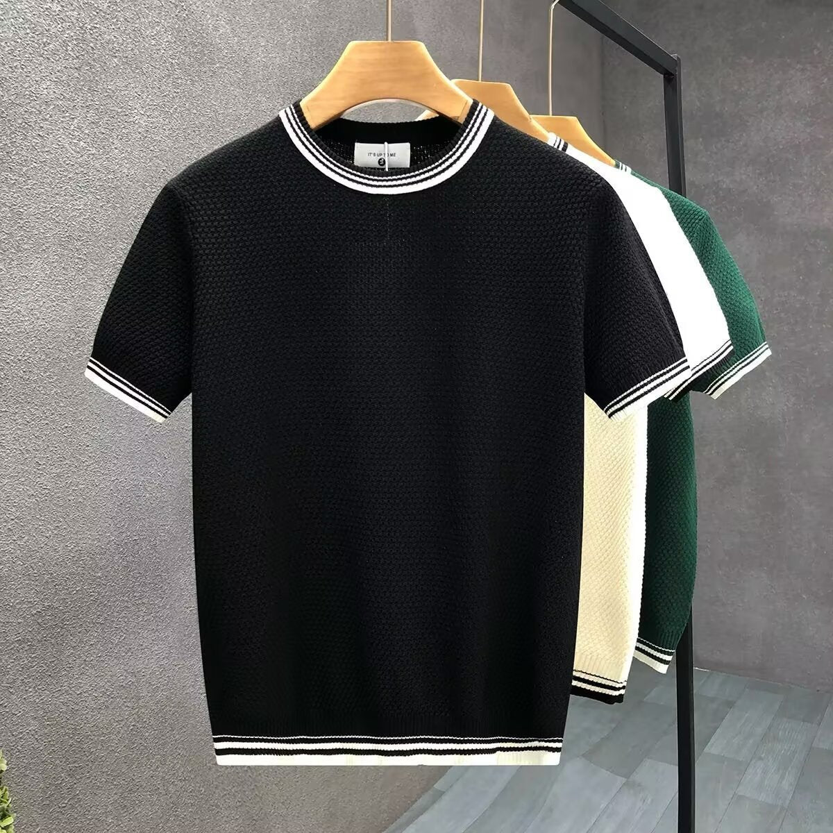 Charlie | Mens Jumper Relaxed-Fit Short-Sleeve Cotton Crewneck Knit
