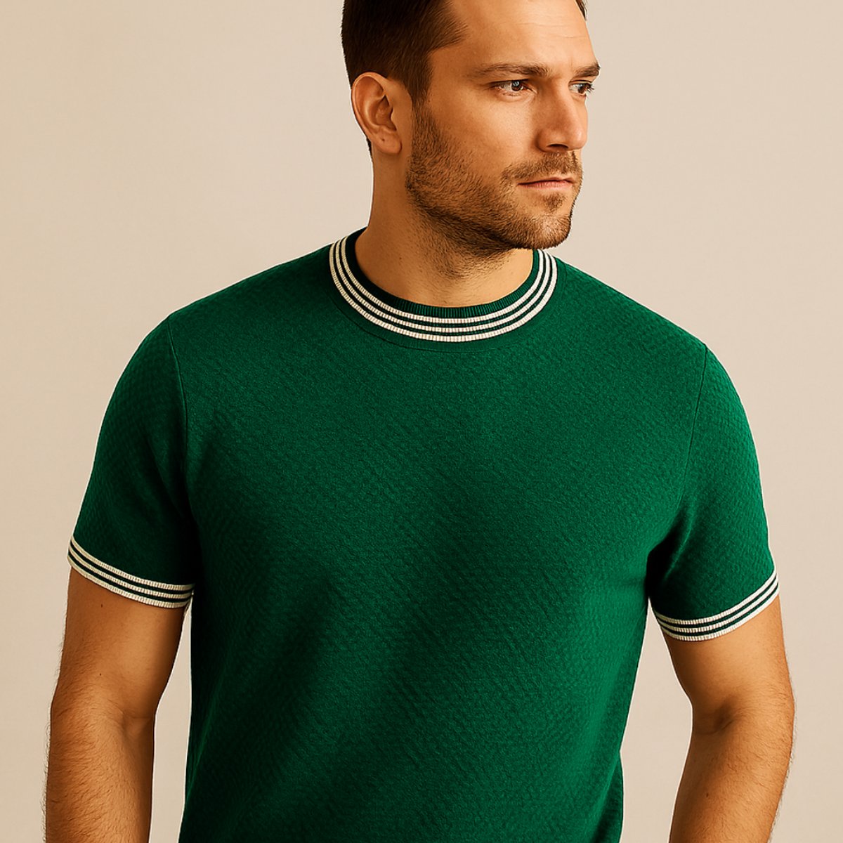 Charlie | Mens Jumper Relaxed-Fit Short-Sleeve Cotton Crewneck Knit