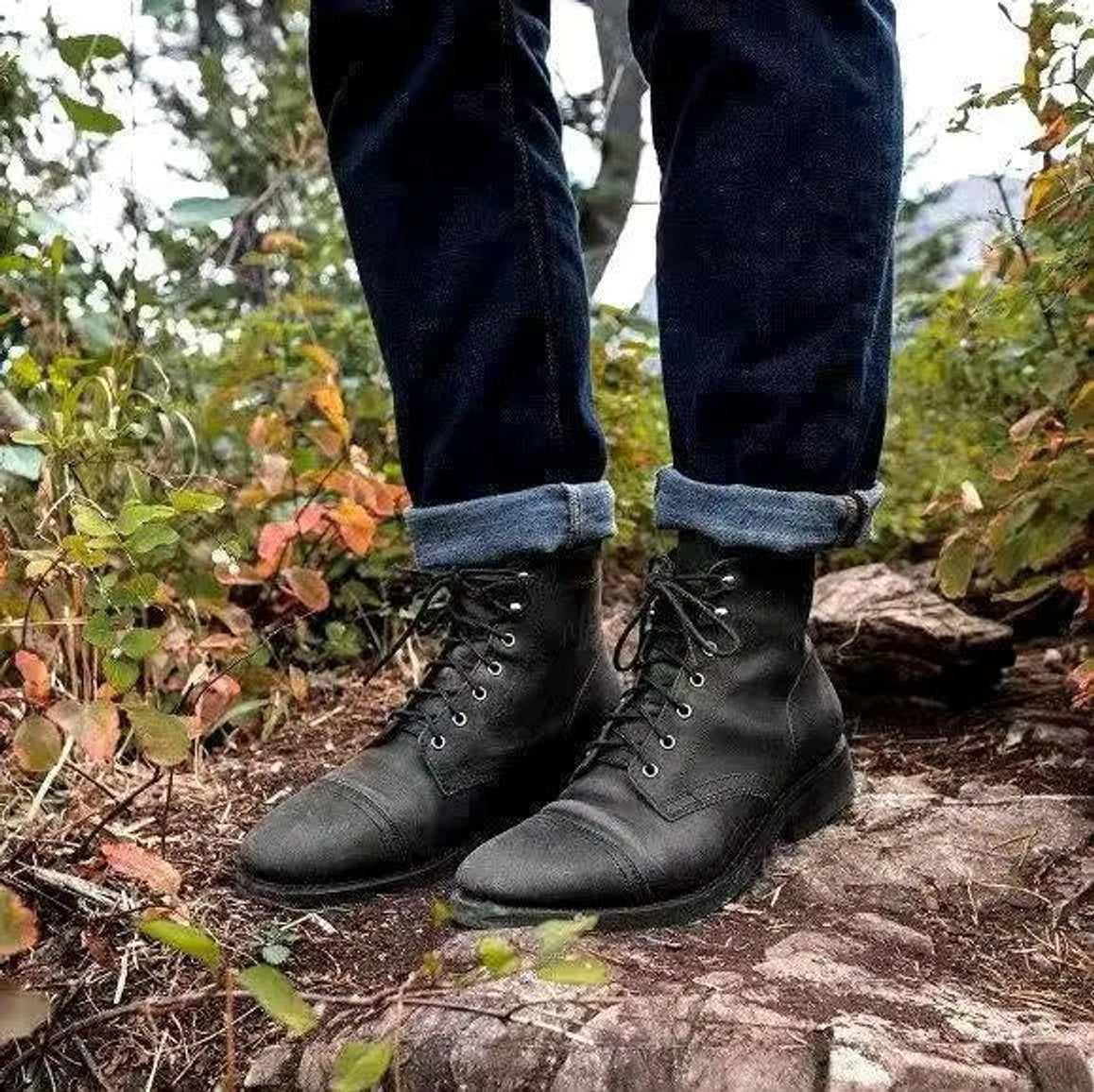 Edward | Men's Lace-Up Cap-Toe Leather Ankle Boots