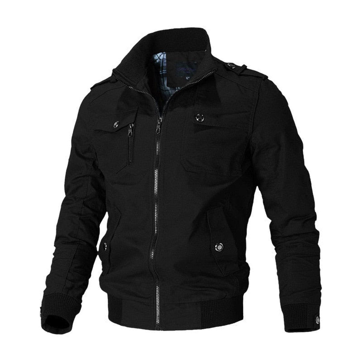 Theo | Men's Military-Style Zip-Up Mens Bomber Jacket Multi-Pocket