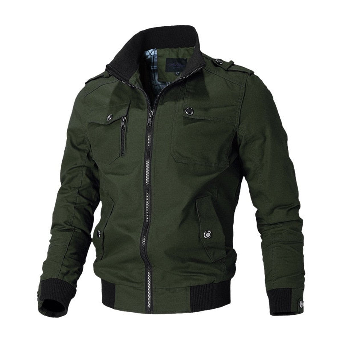 Theo | Men's Military-Style Zip-Up Mens Bomber Jacket Multi-Pocket