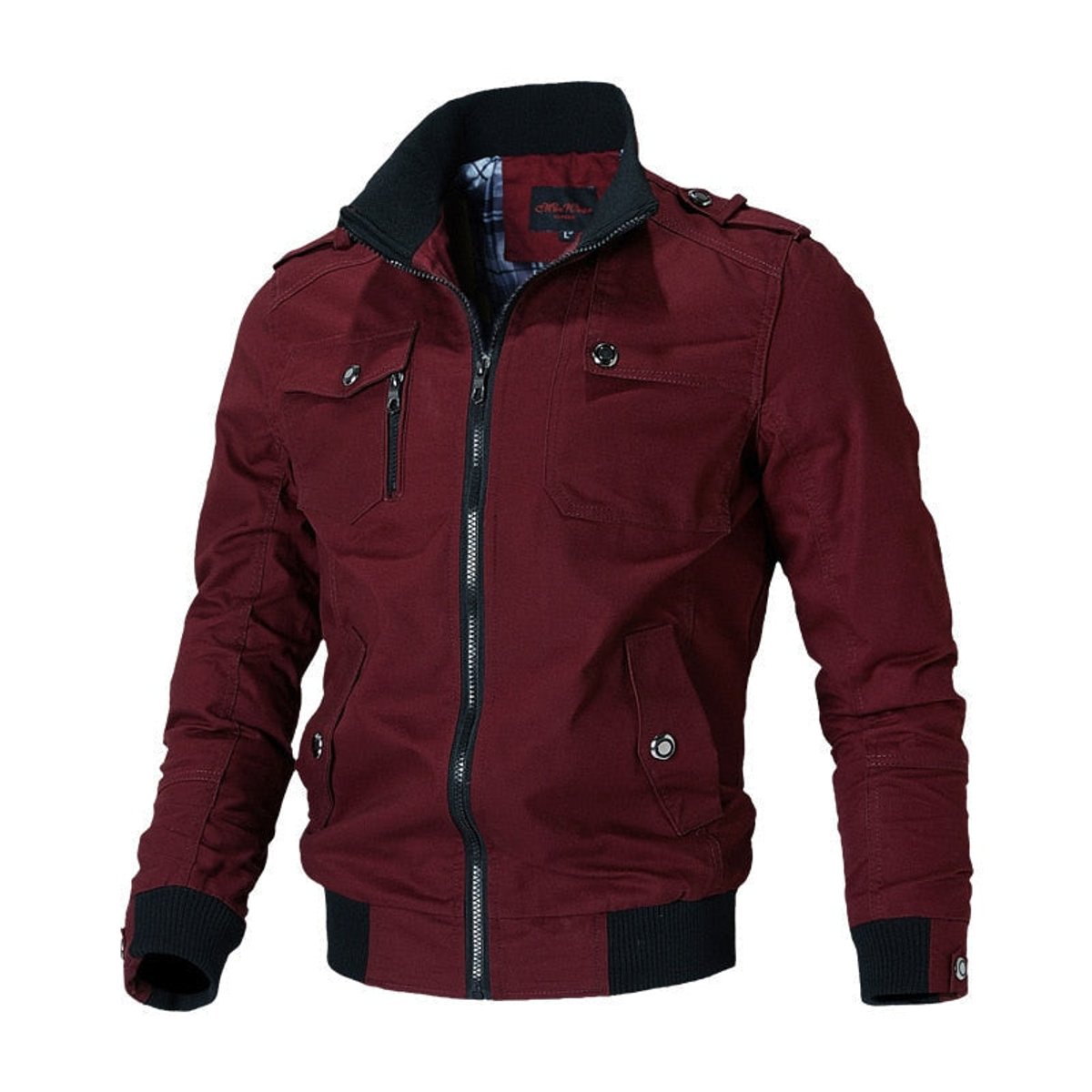Theo | Men's Military-Style Zip-Up Mens Bomber Jacket Multi-Pocket