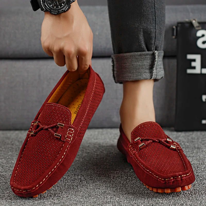 Alfie | Men's Perforated Suede Slip-On Loafers