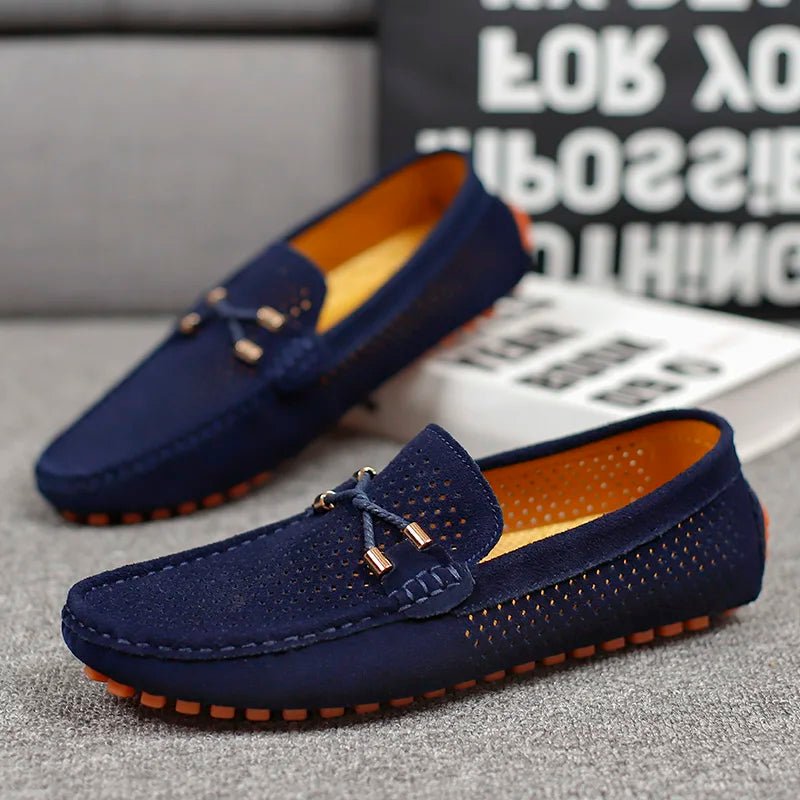 Alfie | Men's Perforated Suede Slip-On Loafers