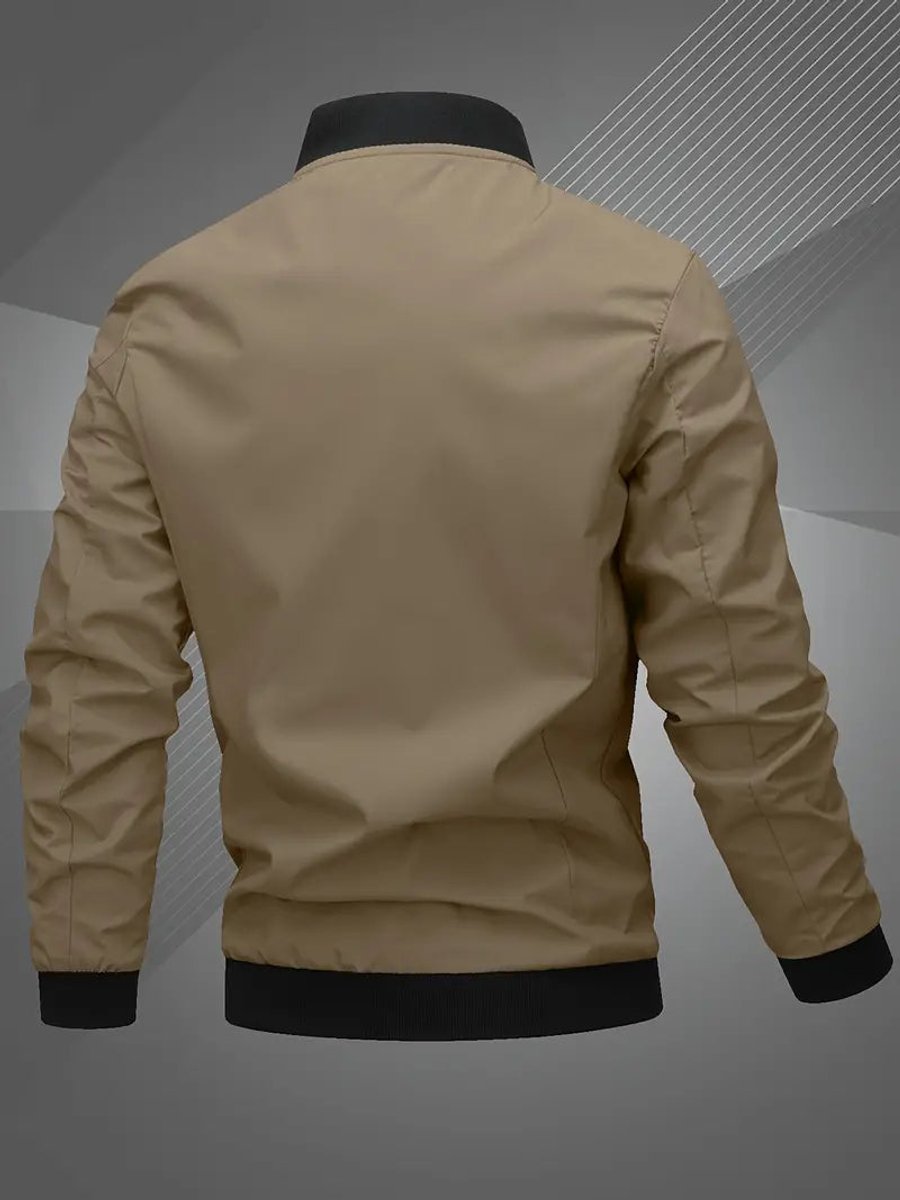Alfie | Men's Zip-Up Polyester Bomber Jacket Baseball Collar