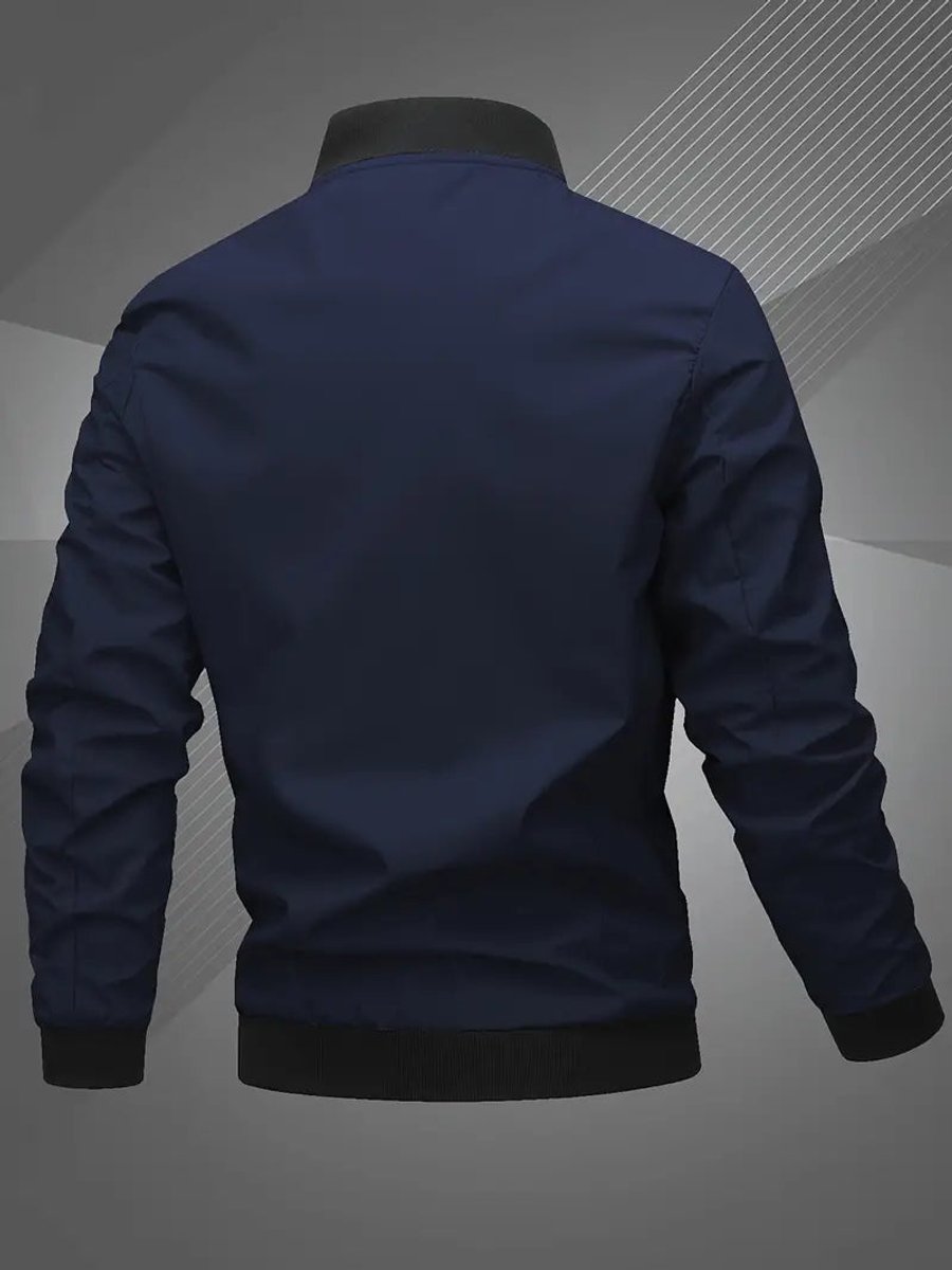 Alfie | Men's Zip-Up Polyester Bomber Jacket Baseball Collar