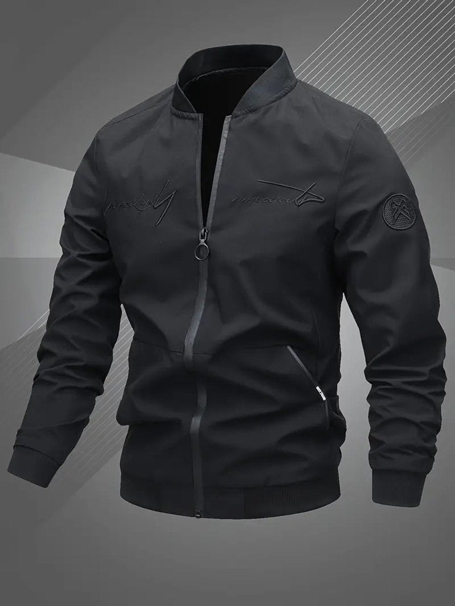 Alfie | Men's Zip-Up Polyester Bomber Jacket Baseball Collar