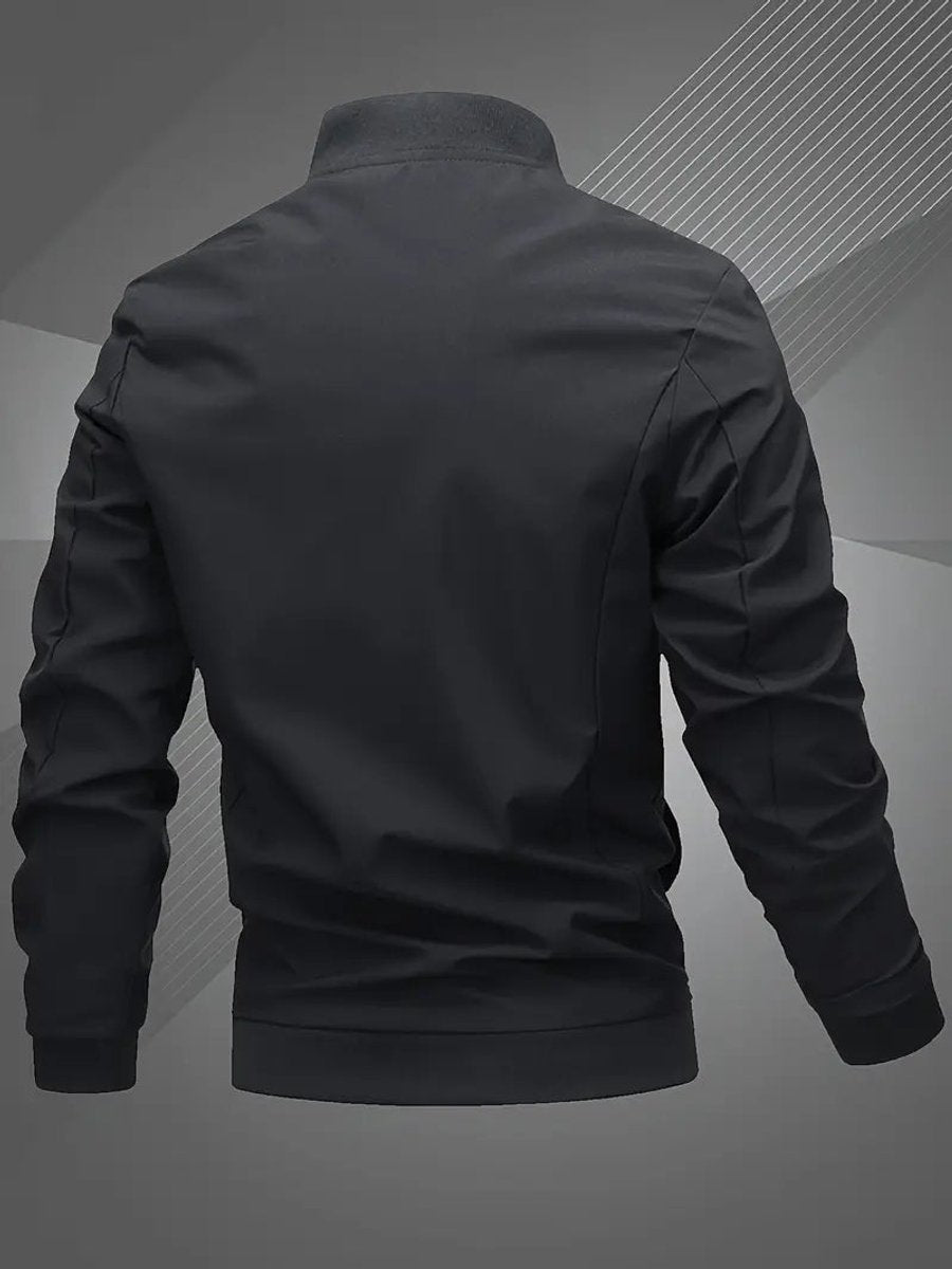 Alfie | Men's Zip-Up Polyester Bomber Jacket Baseball Collar