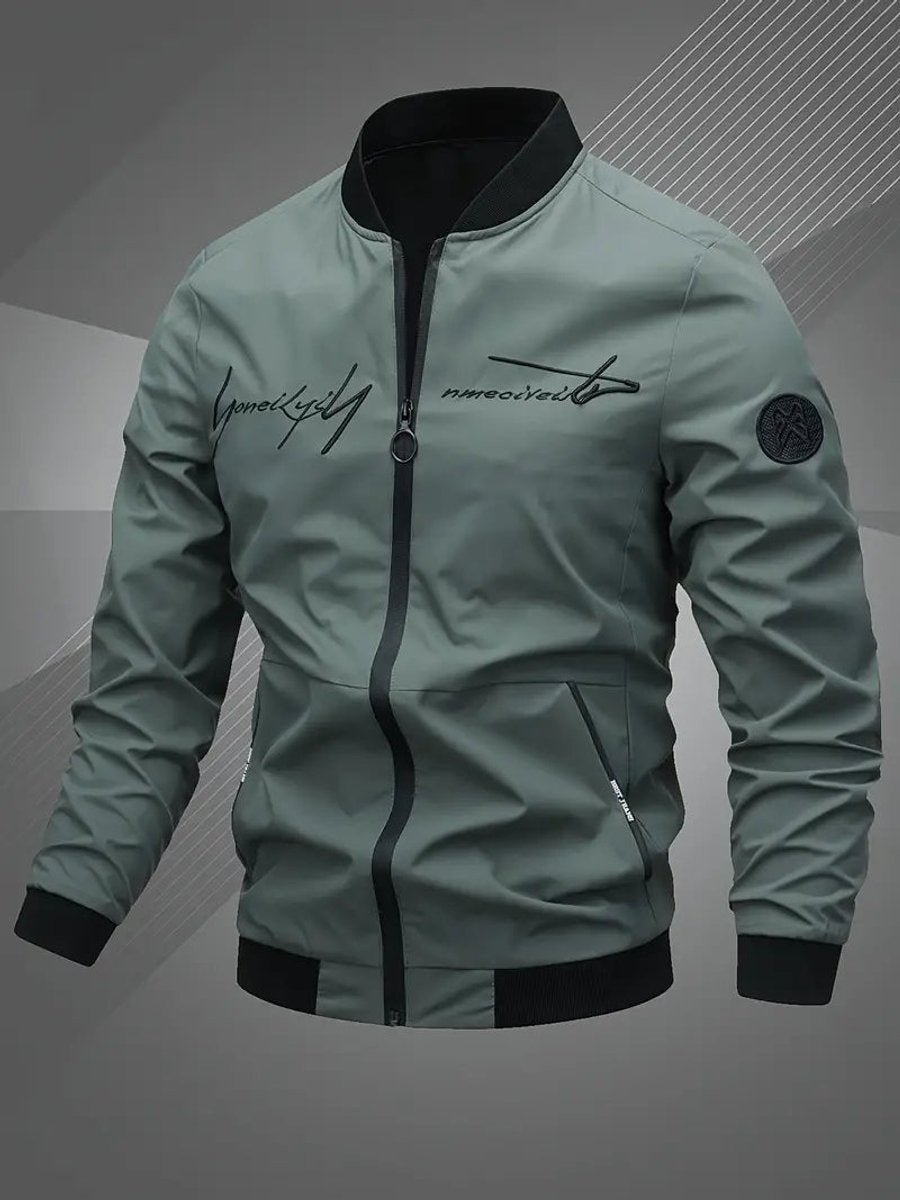Alfie | Men's Zip-Up Polyester Bomber Jacket Baseball Collar