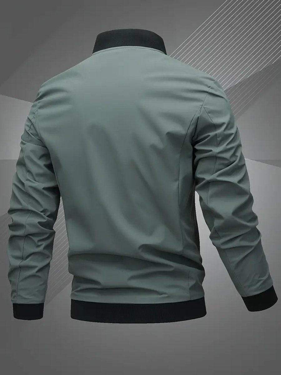 Alfie | Men's Zip-Up Polyester Bomber Jacket Baseball Collar