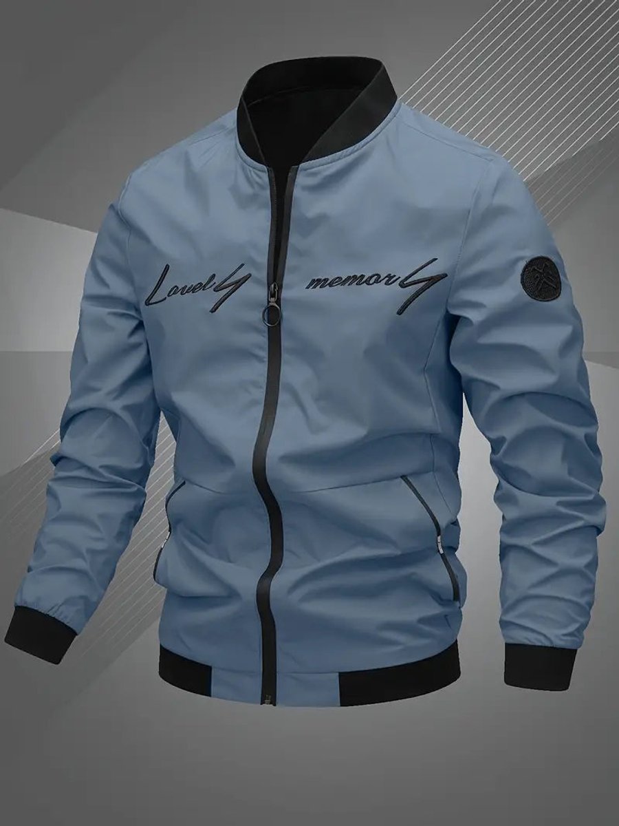 Alfie | Men's Zip-Up Polyester Bomber Jacket Baseball Collar