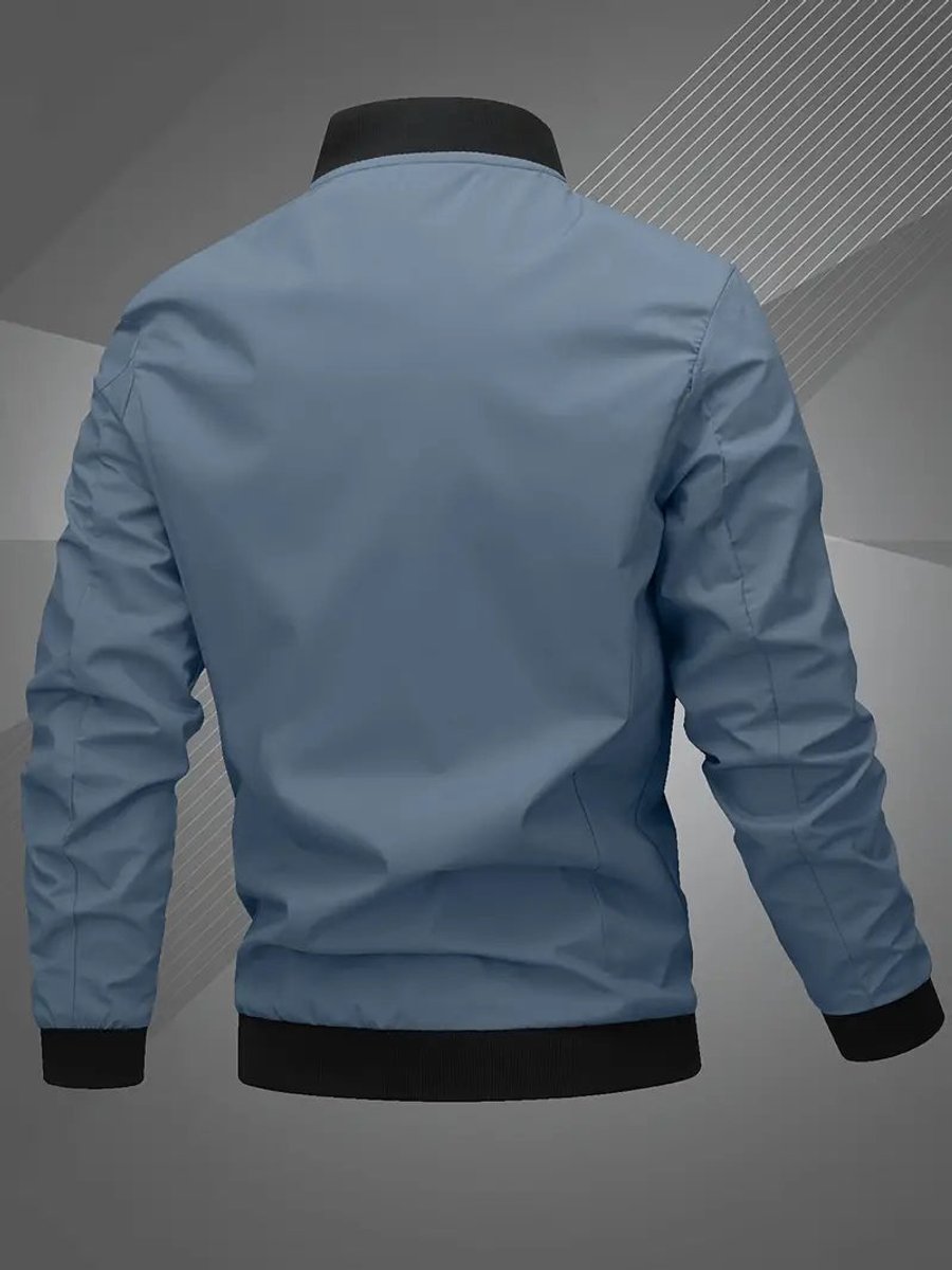 Alfie | Men's Zip-Up Polyester Bomber Jacket Baseball Collar