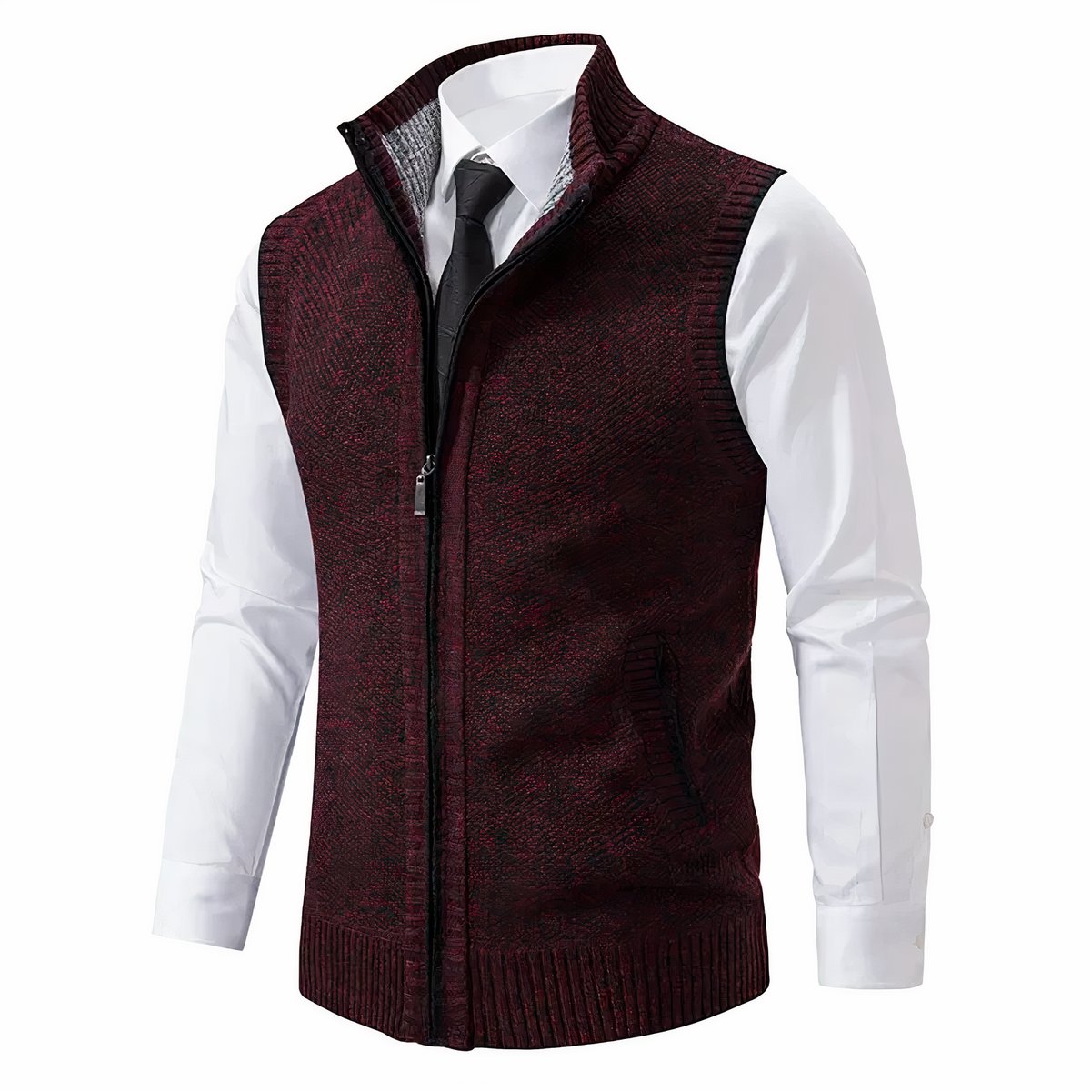 Freddie | Men's Zip-Up Sleeveless Knit Cardigan Vest