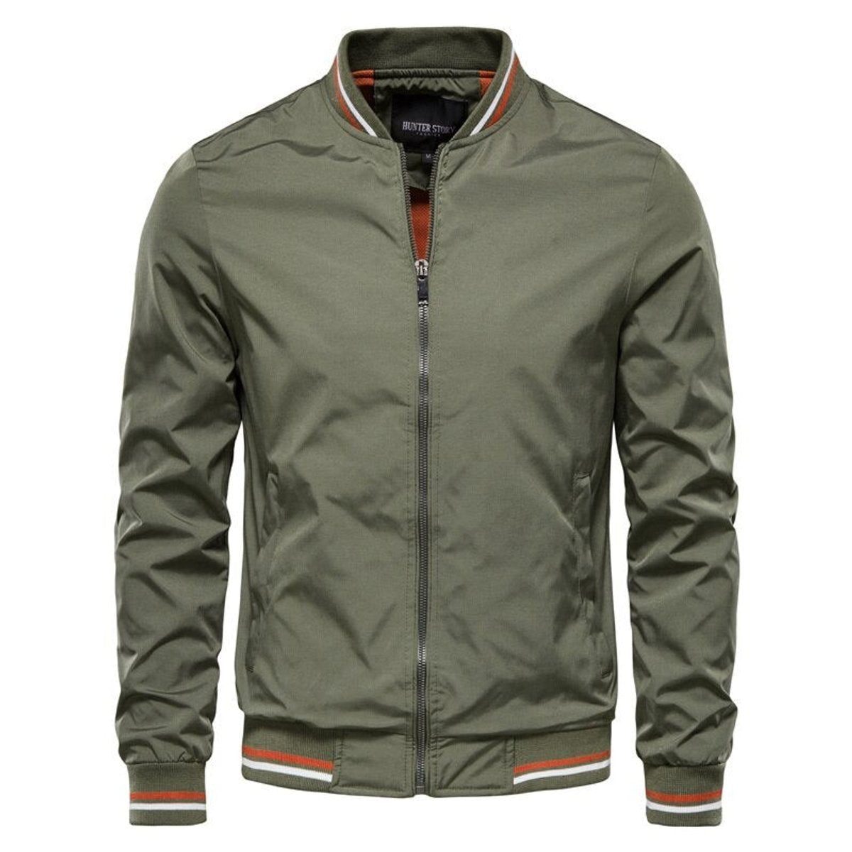 Archie | Ryder Mens Bomber Jacket Zip-Up Ribbed-Trim Lightweight Outerwear