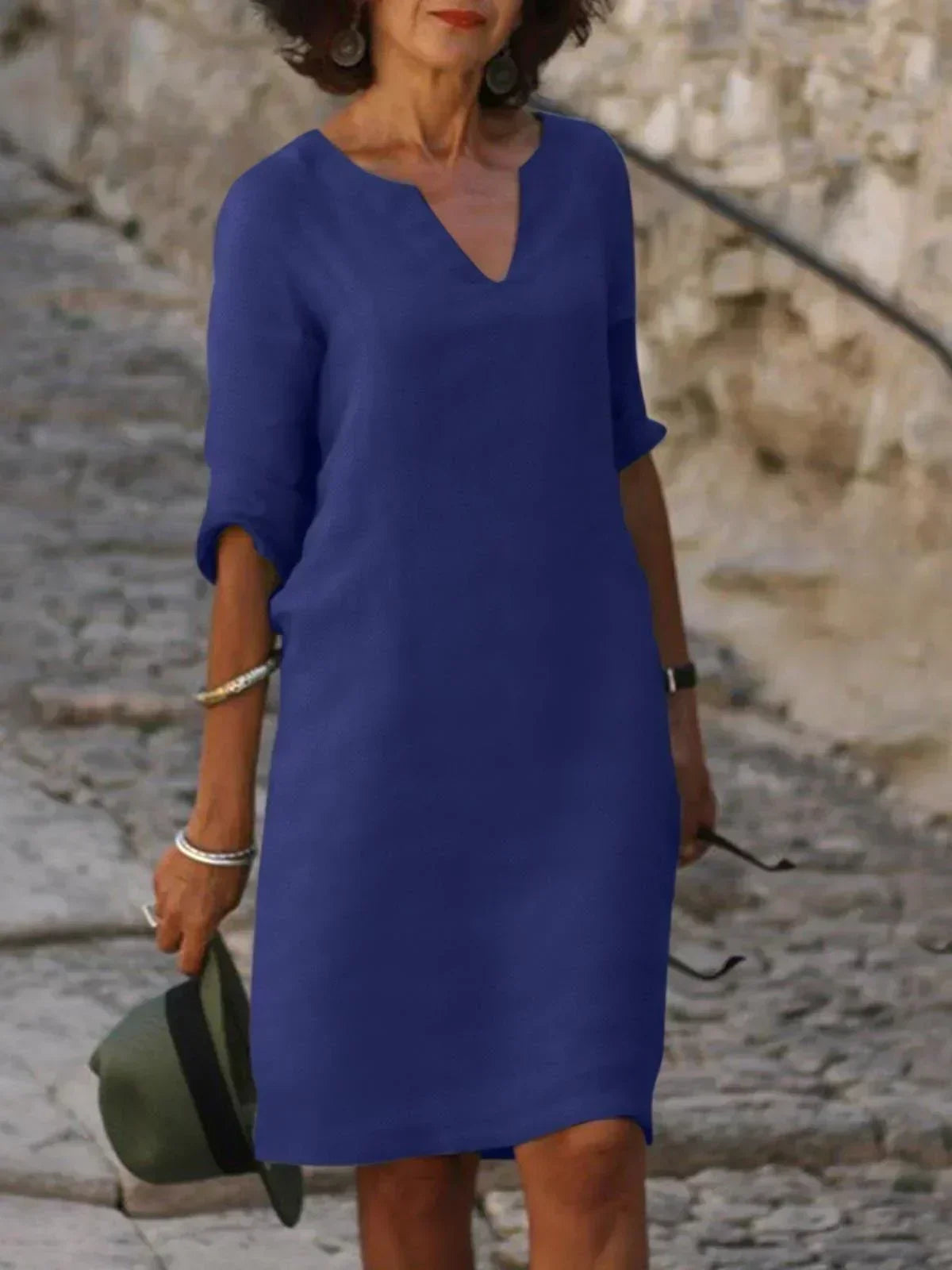 Amelia | Women’s Elegant Notch Neck Midi Dress