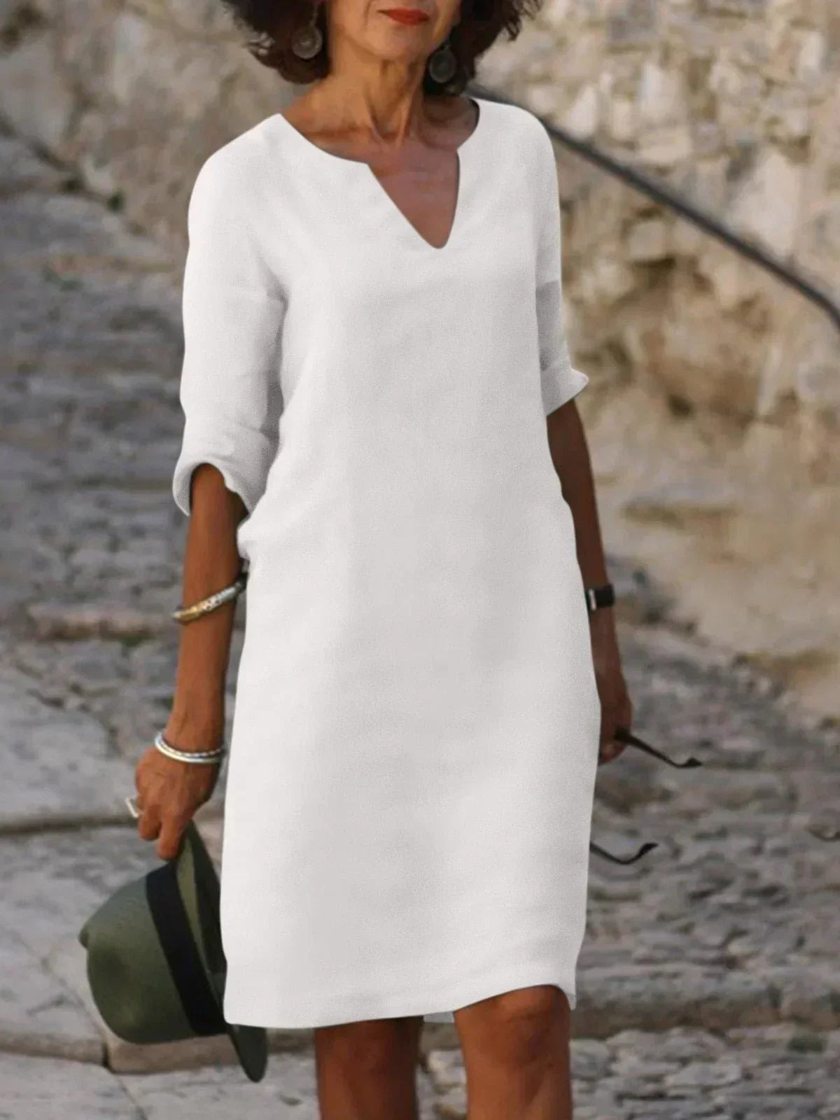 Amelia | Women’s Elegant Notch Neck Midi Dress