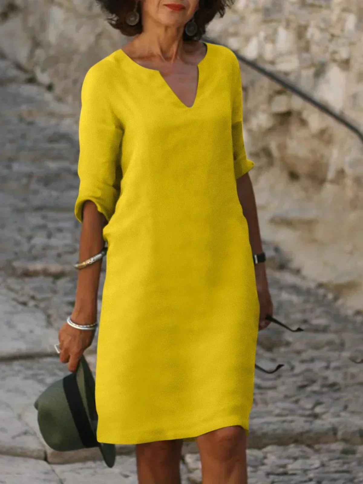 Amelia | Women’s Elegant Notch Neck Midi Dress