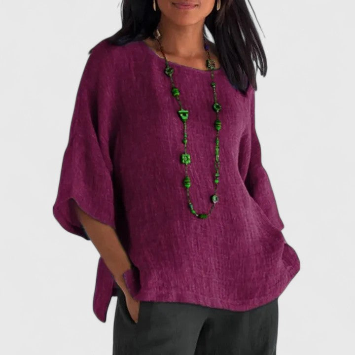 Serena | Women's Round Neck 3/4 Sleeve Blouse