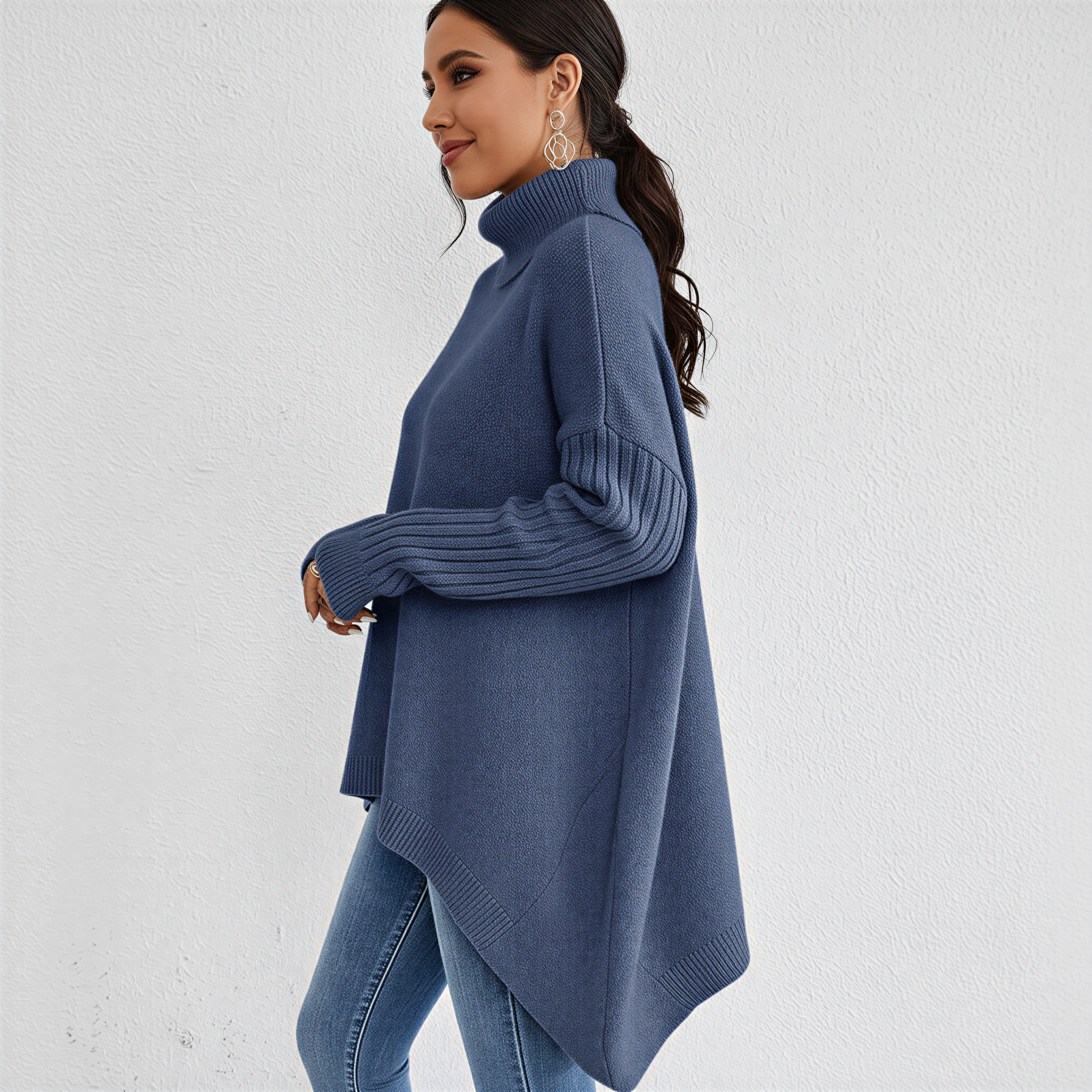Alice | Women’s Turtleneck Oversized Pocket Sweater