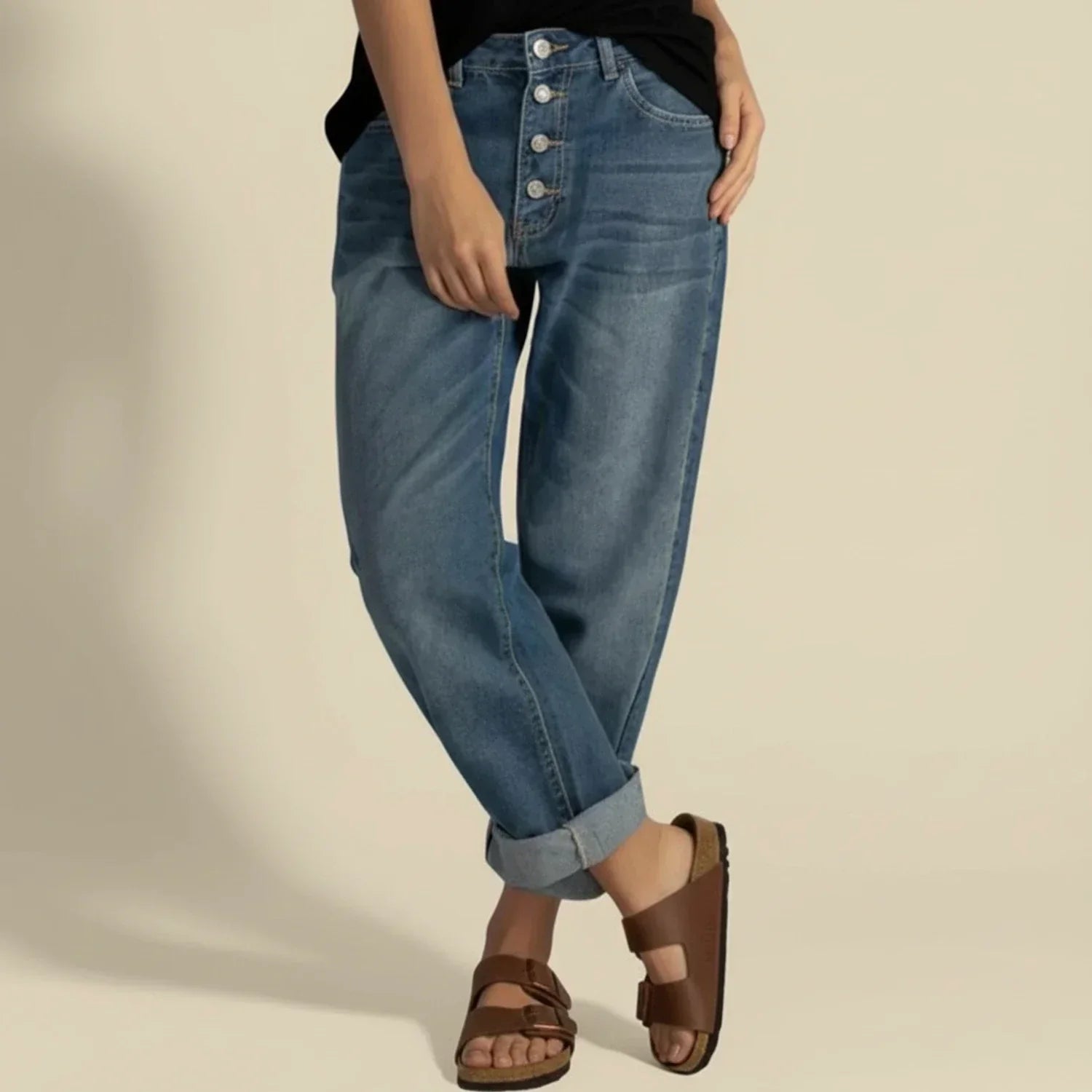 Caroline | Women’s High Waisted Button Fly Jeans