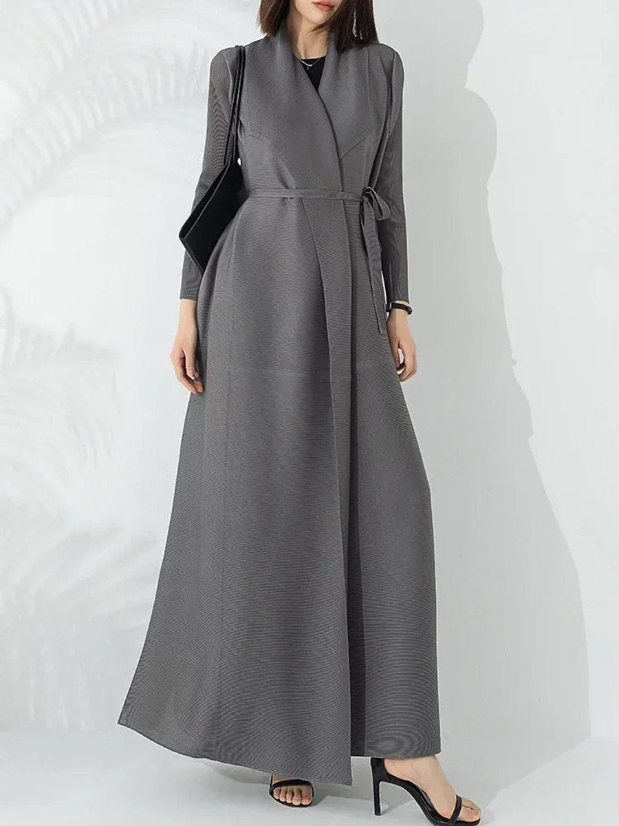 Freya | Women's Belted A-Line Longline Coat Jacket
