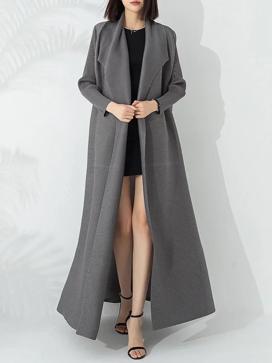 Freya | Women's Belted A-Line Longline Coat Jacket