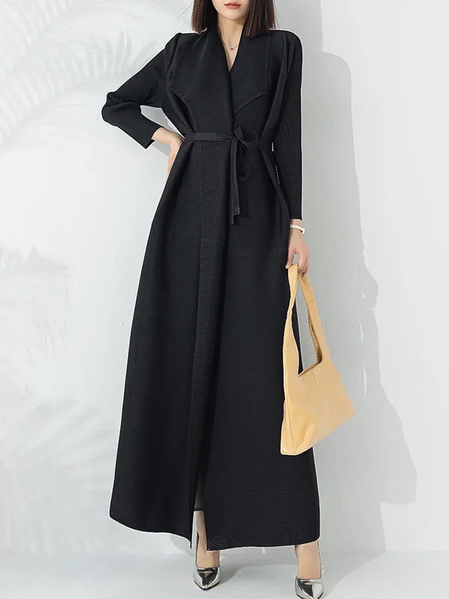Freya | Women's Belted A-Line Longline Coat Jacket