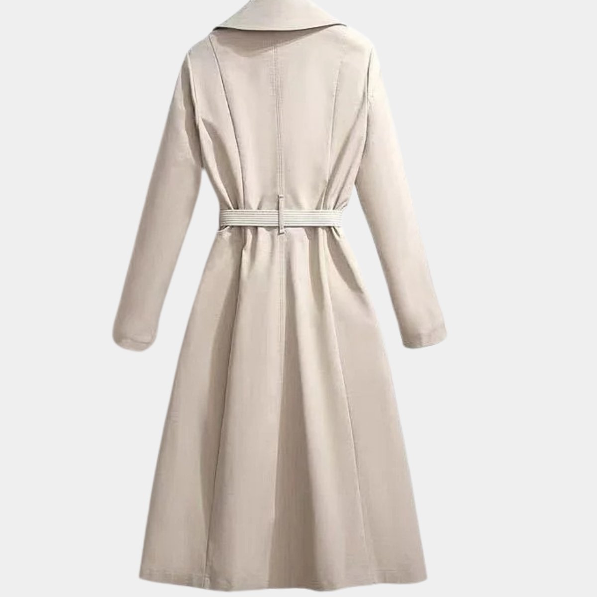Emily | Women's Belted Midi Trench Coat Relaxed Fit Long Sleeve