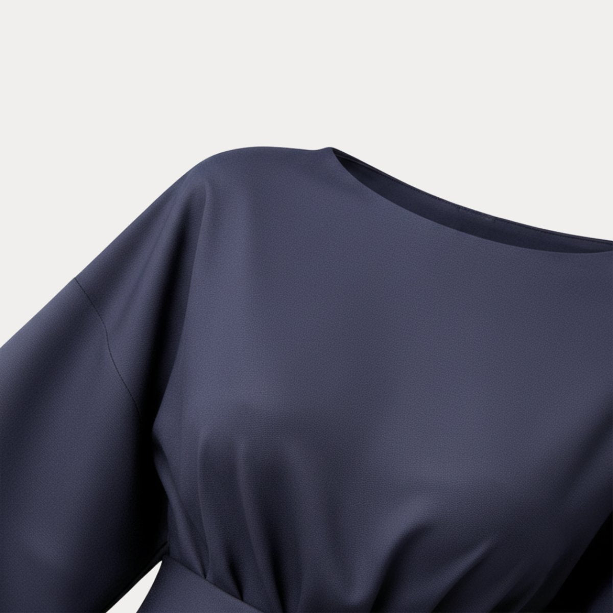 Willow | Women's Belted Wide-Sleeve Midi Long Sleeve Dress