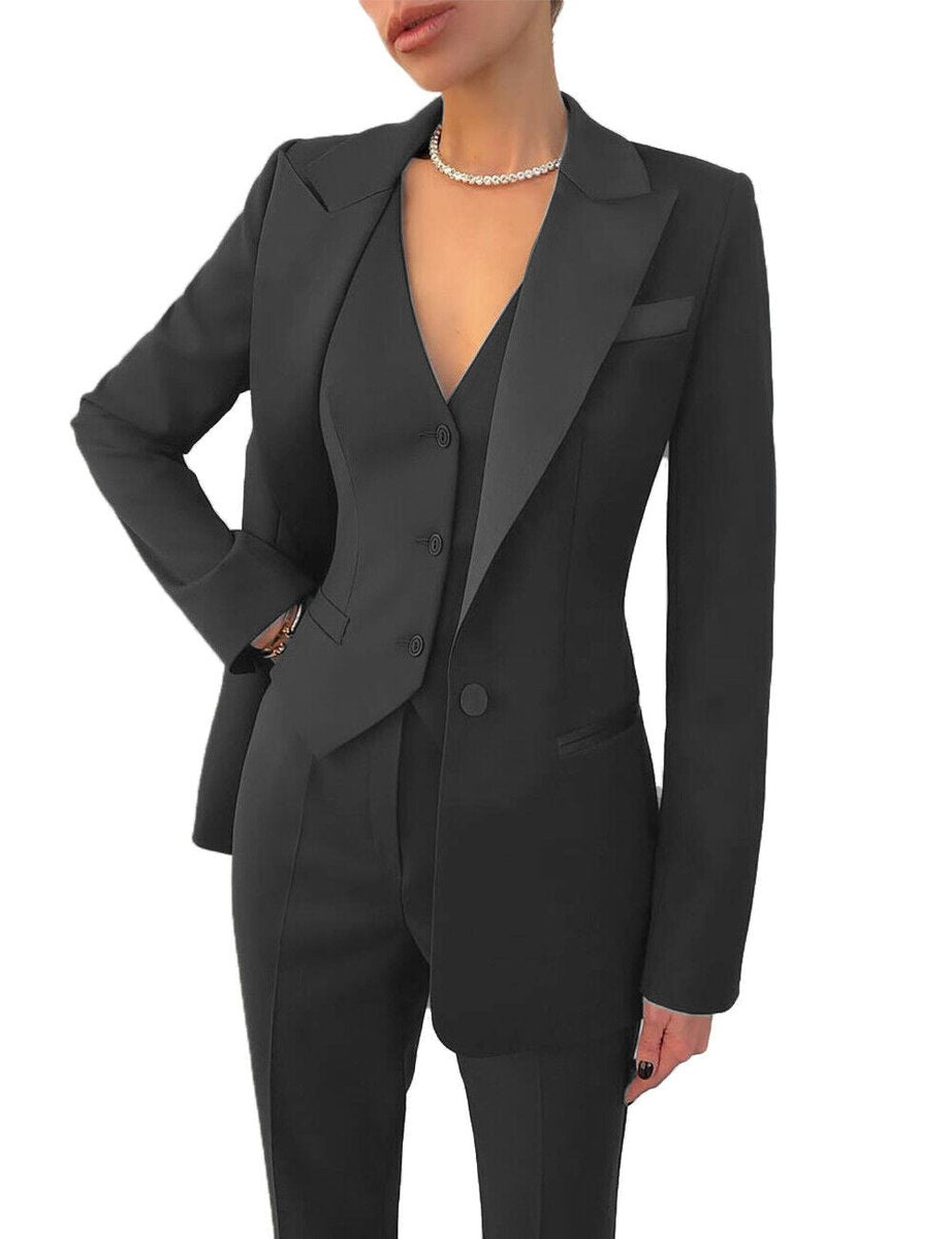 Mia | Women's Blazer Tailored 3-Piece Suit Set Waistcoat Trousers