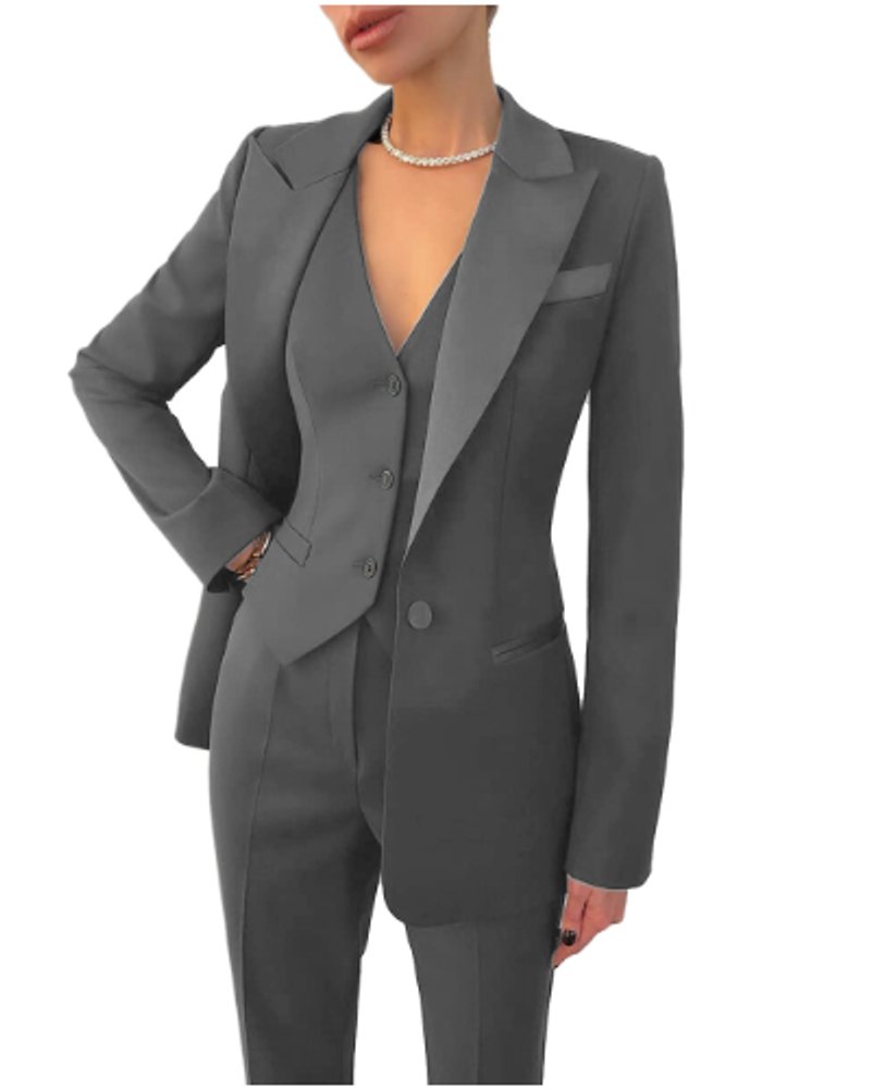 Mia | Women's Blazer Tailored 3-Piece Suit Set Waistcoat Trousers